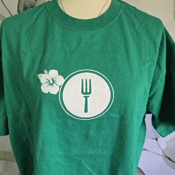 HANES | The Where To Eat Guide Hawaii Unisex Shirt in Green sz XL - Picture 2 of 7